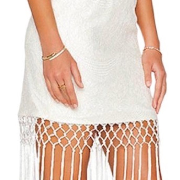 Tularosa Ivory Revolve Barcelona Lace Fringe Skirt - Picture 4 of 10